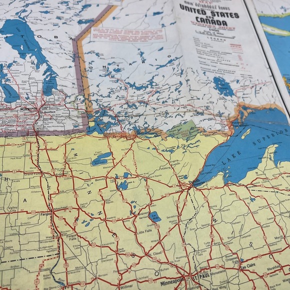 1950 Main Automobile Routes Between United States and Canada Fold Out Map TF5-L2 - Picture 4 of 4
